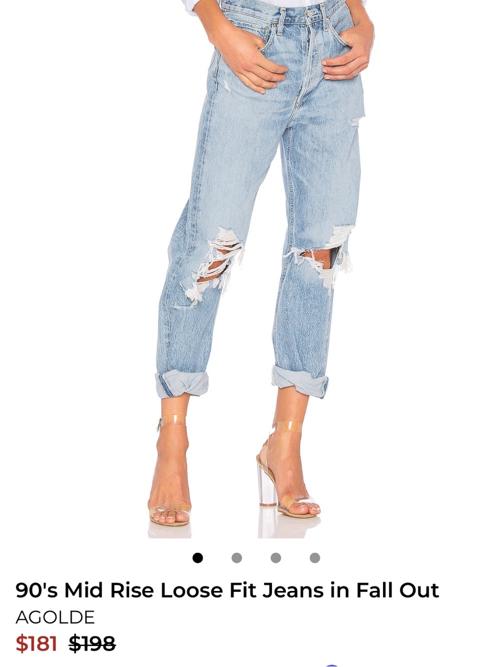 Agolde Light Wash Distressed Boyfriend Jeans